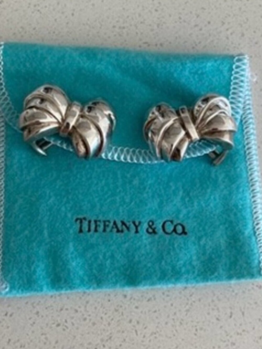 Tiffany Silver Bow Earrings